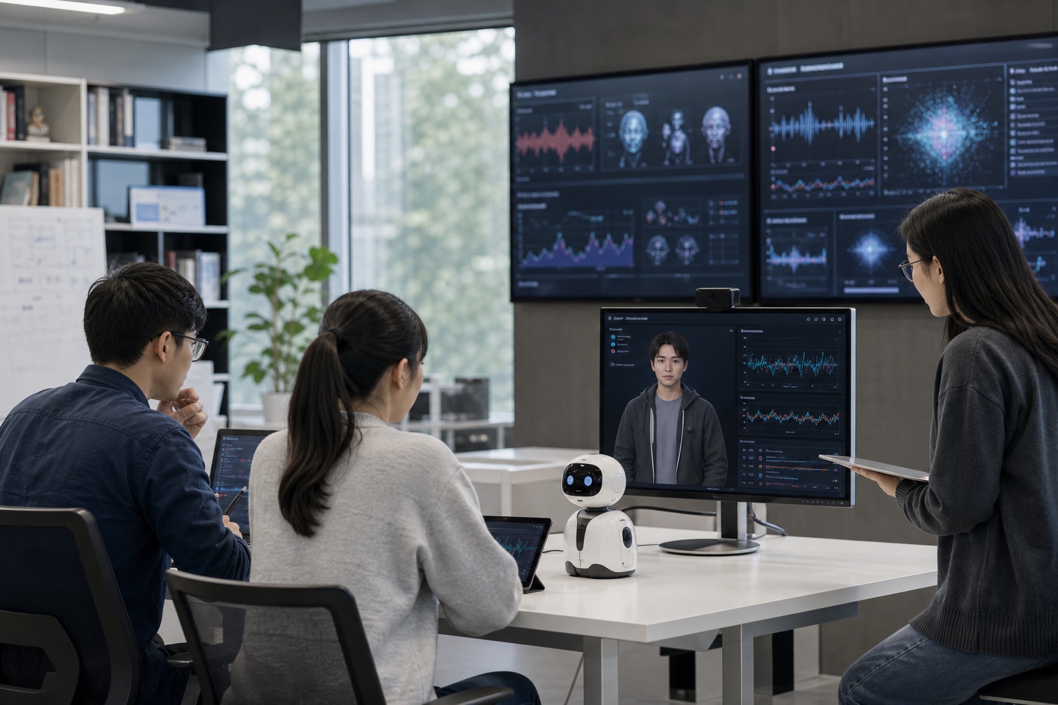 Embodied emotional intelligence research with robot and digital human interface